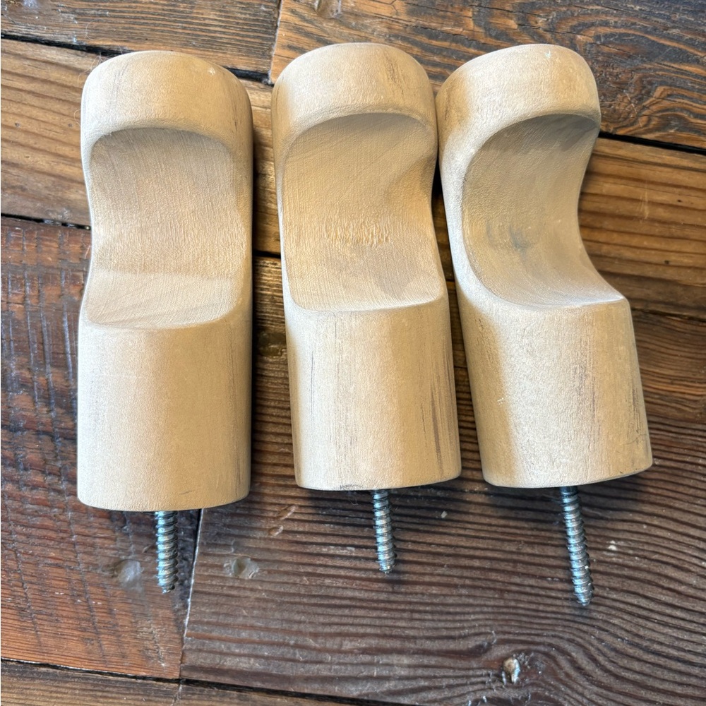 Natural Wood Drapery Curtain Rod Brackets